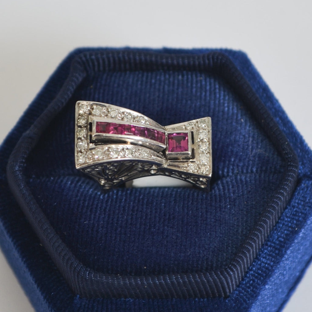 Anillo de Rubíes Art Déco