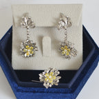 Set floral de diamantes canarios