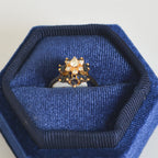 Anillo de diamantes con zafiros tipo cluster ring