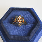 Anillo Victoriano de zafiros con diamantes