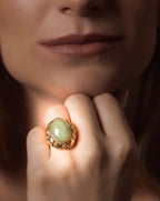 Anillo de jade en oro de 18k