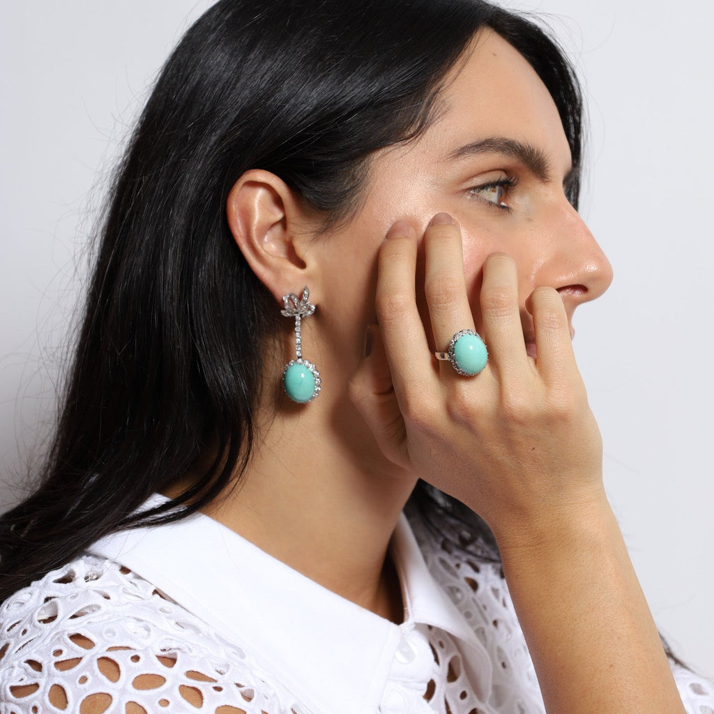 Set de Turquesas con diamantes