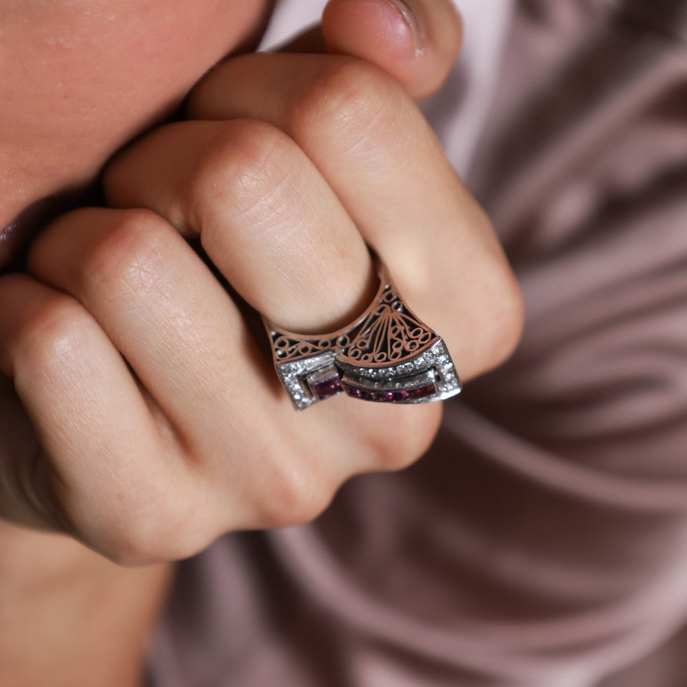 Anillo de Rubíes Art Déco