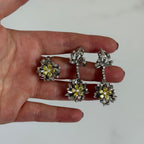 Set floral de diamantes canarios