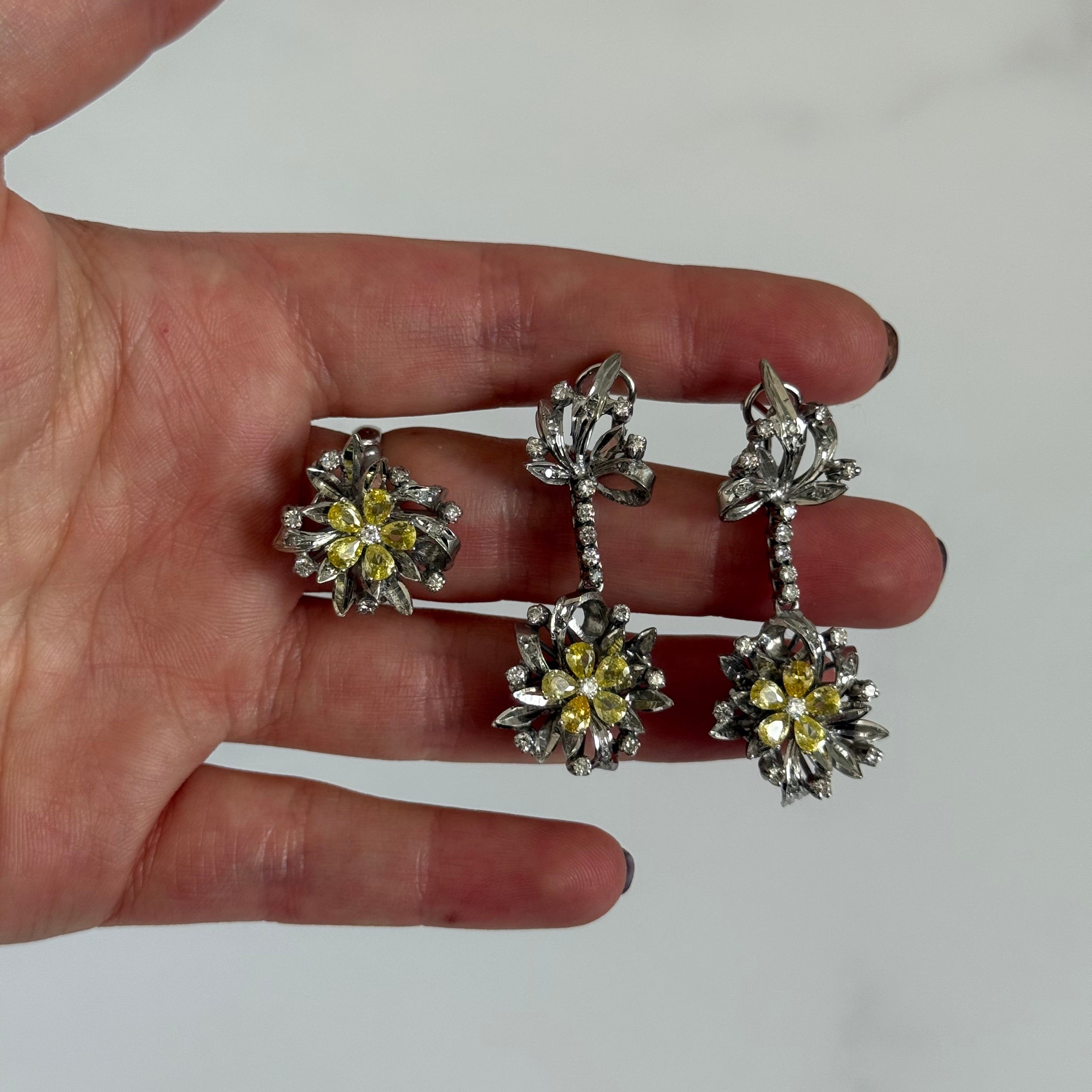 Set floral de diamantes canarios