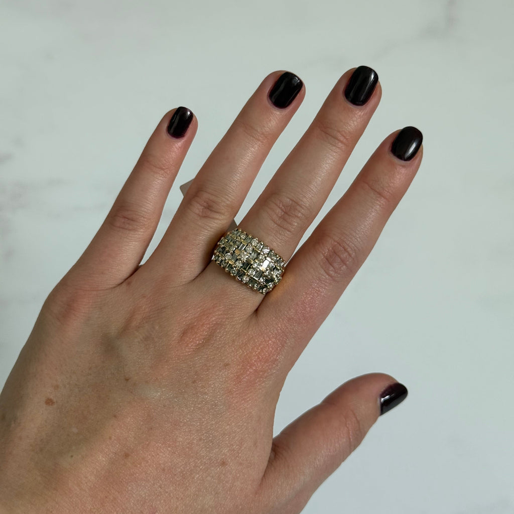 Anillo Art Déco de diamantes