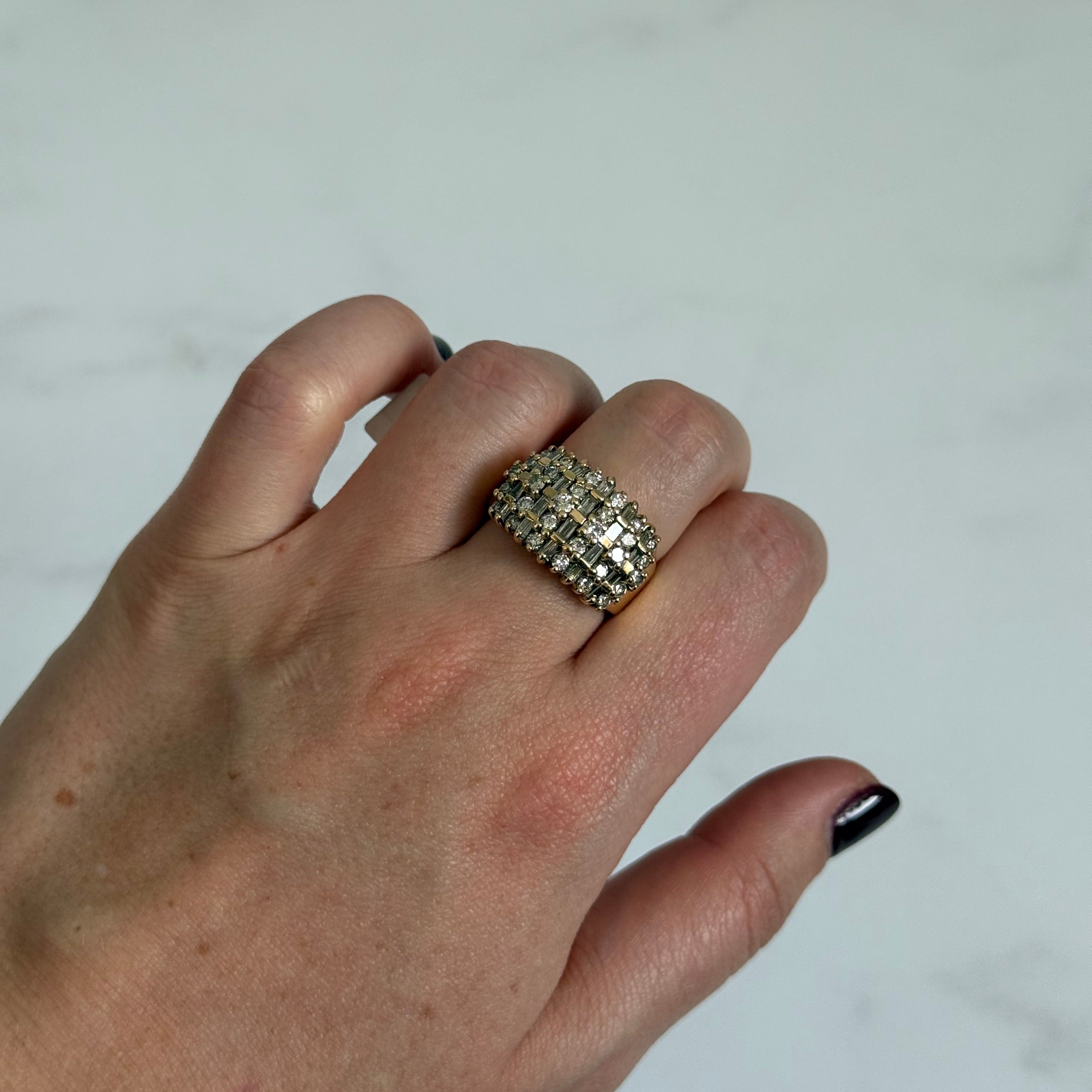 Anillo Art Déco de diamantes