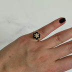 Anillo de diamantes con zafiros tipo cluster ring