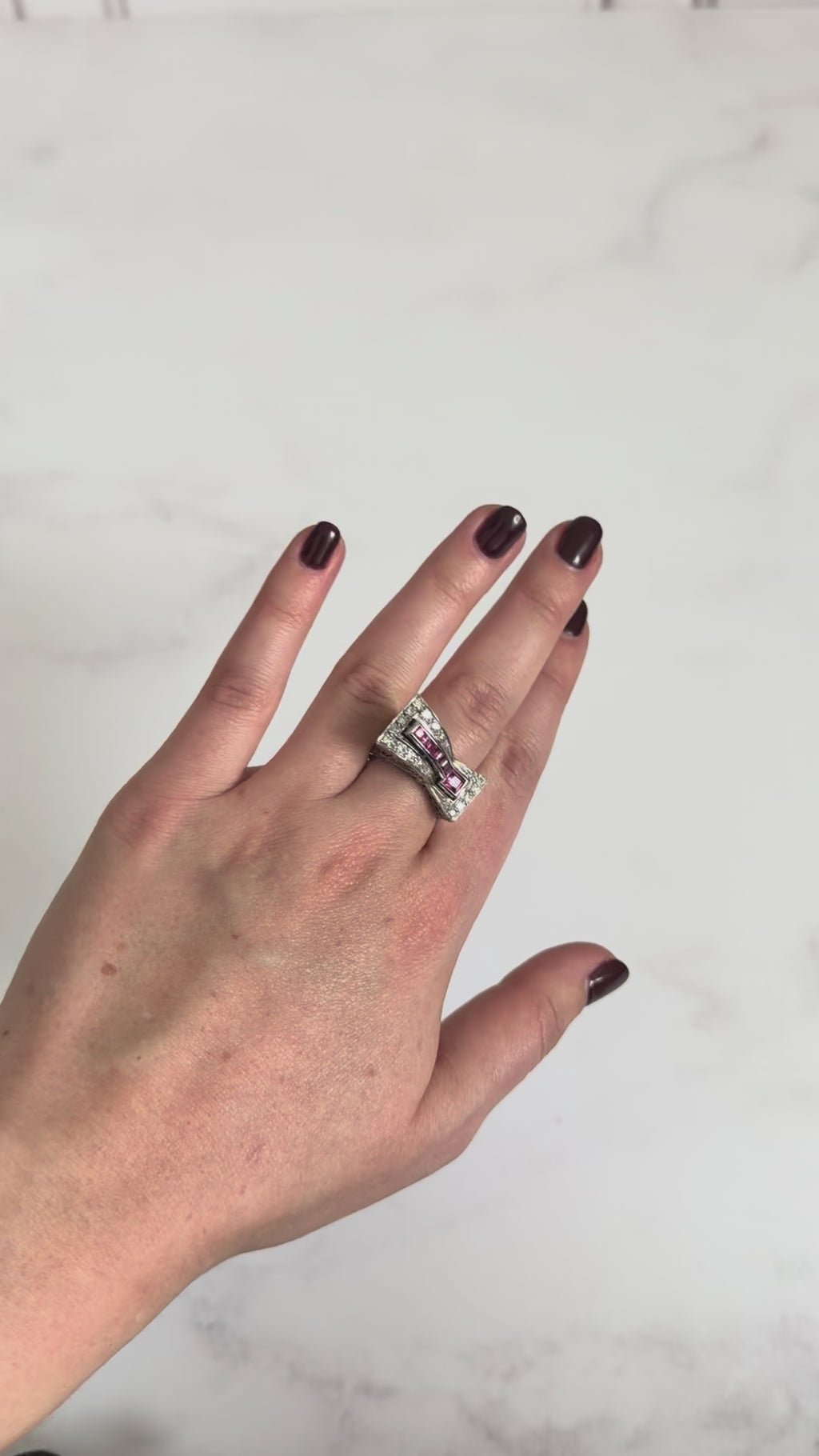 Anillo de Rubíes Art Déco