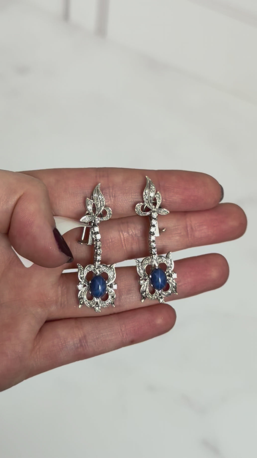 Aretes Art Nouveau con Lapislázuli