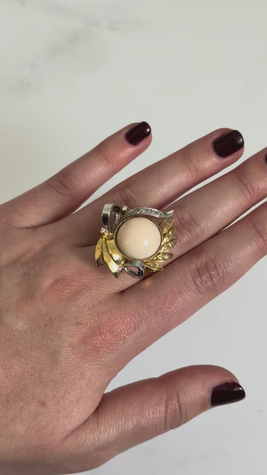 Set de corales piel de ángel, diamantes y oro