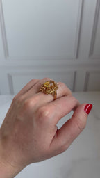 Anillo de citrina en oro de 18k